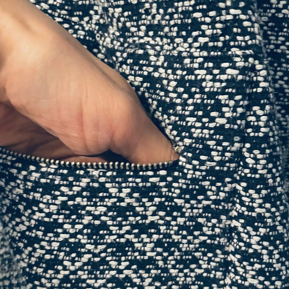 Zara Navy and White Tweed Jacket - Picture 4 of 4